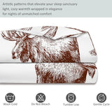 Double-Sided Printed Bedding with Minimalist Deer Wildlife - Ultra-Soft Microfiber Duvet Cover Set Single Durable Zipper Closure, Comfortable Quilt Cover for Bedroom Décor White Generic