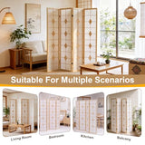 Shoji Room Divider, 67 Inch Tall Japanese Style Room Divider, Folding Privacy Shoji Screen, Dividers for Room Separation, Portable Partition for Home Office - 4 Panel (White) ZFFURN