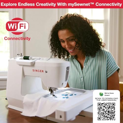 SINGER SE9180 Sewing & Embroidery Machine | 250 Built-in Stitches, 150 Embroidery Designs, 10 Fonts, 1-Step Buttonhole, 7" Touchscreen, Automatic Needle Threader & WiFi Connectivity SINGER