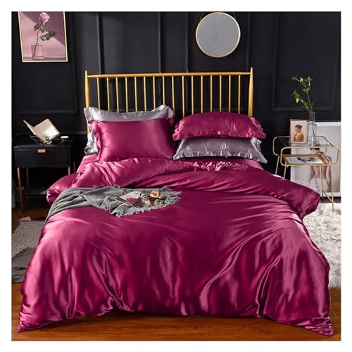 High-End Home Rayon Satin Bedding Set Luxury Single Double Duvet Cover Set, King Queen Size Bedding Sets No Sheets,Bedding Generic