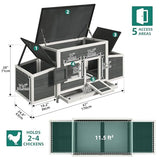 YITAHOME Chicken Coop 11.5ft² Large Wooden Chicken House Chicken Pen Outdoor with 2 Nesting Boxes Poultry Cage Rabbit Hutch Duck Cage with Weatherproof Roof (Grey) YITAHOME