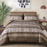 Anibedding Brown Comforter Set Queen 7 Pieces Boho Western Bedding Set for All Season, Aztec Bed in a Bag Queen Soft Microfiber Comforter Set with Sheets, Pillowcases & Shams Anibedding
