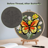 HTVRONT Embroidery Kit for Beginners, Butterfly Embroidery Kits with Step-by-Step Video Tutorials, Simple 6 Stitches Beginner Embroidery Kit for Adult Crafts