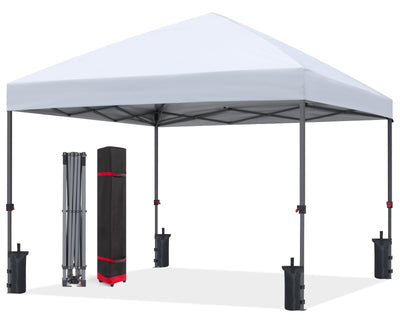 ABCCANOPY Pop Up Canopy - Outdoor Patio Portable Canopy Tent Heavy Duty for Backyard and Deck with 4 Sandbags(White, 10x10)