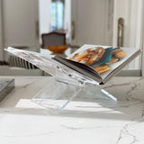 Large Clear Acrylic Book Stands for Display, Amlits, Best Reading Bookstand Display Open Holder for Cook Books Magazines, Newspaper, Textbooks (Clear) Amlits