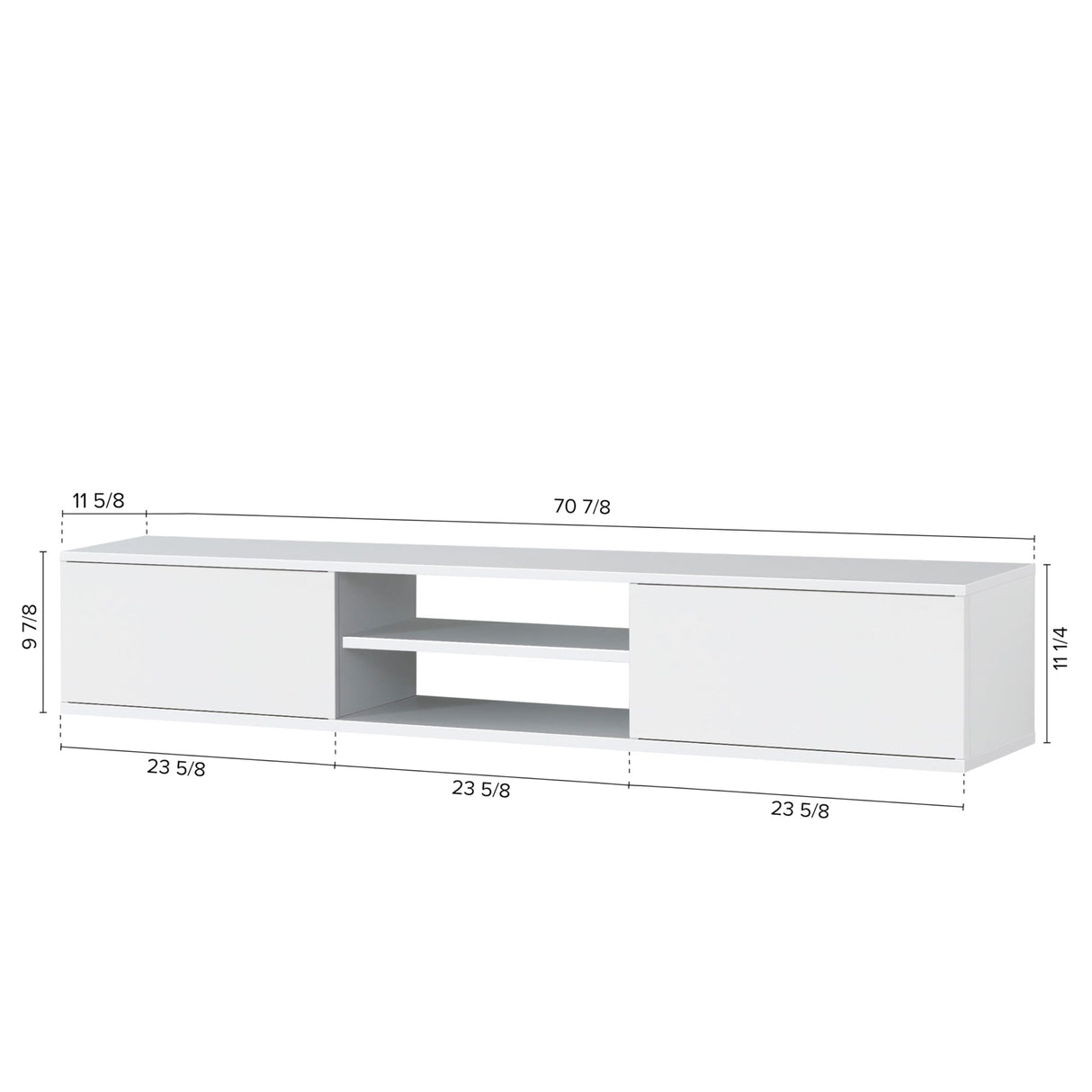 Atelier Mobili Floating TV Stand Wall Mounted, 70 inch Media Console, Floating Entertainment Center, White TV Stand for 75 inch TV ATELIER MOBILI THE LEADER OF THE INTERCHANGEABLE FURNITURE