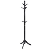 Tangkula Wood Coat Rack Freestanding, Entryway Height Adjustable Coat Stand with 9 Hooks & Stable Tri-Legged Base, Rubber Wood Coat Tree Hall Tree Coat Hanger Stand for Home Office Hall Entryway Tangkula