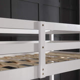 JOYMOR Twin High Loft Bed Frame - Space-Saving Wooden Bed for Kids and Teens, No Box Spring Needed, White JOYMOR