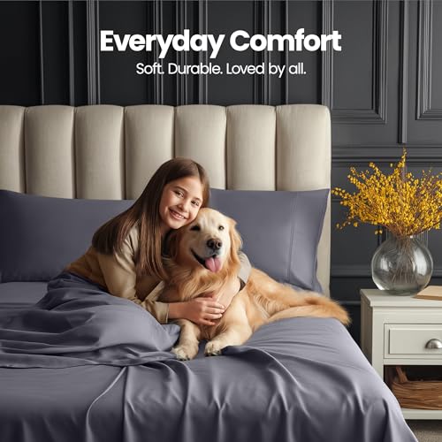 Utopia Bedding Twin Size Extra Deep Pocket Sheet Set – Fits Mattresses Up to 21 inches – Cooling, Soft & Breathable – Oeko-Tex 3 Piece Bed Sheets (Grey) Utopia Bedding
