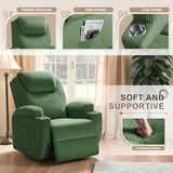 Flamaker Power Lift Recliner Chair Electric Lift Recliner for Elderly Power Lift Recliner Chair with Cup Holders Side Pockets for Living Room (Corduroy, Green)