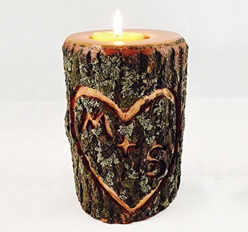 Man Made Woods Personalized Wooden Tea Light or Votive Candle Holder