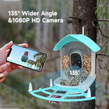 Gyozol Smart Bird Feeder with Camera, AI Identify Bird Breed, Solar-Powered WiFi 1080P Live Camera, Auto Capture Backyard Garden Bird Watching, Gyozol