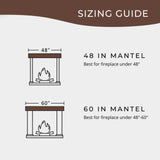 WELLAND 60 - Inch Fireplace Mantel Shelf, Real Wood Floating Wall Shelf, Walnut Color, Pinewood WELLAND