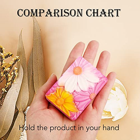 Moukiween Soap Molds Silicone, 3D Rectangular Flower Pattern Silicone Molds for Handmade Craft Soap, Bath Bombs, Chocolate Bars, DIY Candle, Polymer Clay Design Moukiween