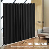 VEVOR Room Divider, Portable Panel Room Divider with Wheels Curtain Divider Stand, Freestanding Room Divider Privacy Screen for Office, Bedroom, Dining Room, Study, Black VEVOR