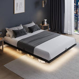 Novilla Floating Bed Frame with LED Lights, Modern Platform Queen Bed Frame with Mattress Slide Stopper, Easy Assembly, No Box Spring Needed, Noise Free Novilla