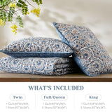 Comfort Spaces Valerie Boho Quilt Set Twin/Twin XL Blue - Soft Reversible Watercolor Medallion Bedding, Lightweight All Season Bedspread for Kids Teens Dorm Guest Room Comfort Spaces