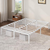 Allewie Full Size Bed Frame, 12 Inch Metal Platform Beds with Storage Space, No Box Spring Required and Easy Assembly, White Allewie