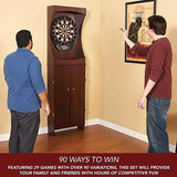 Outlaw Electronic Dartboard and 81-in Free-Standing Cabinet - Cherry Finish Hathaway