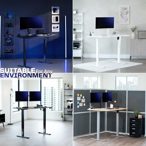 VIVO Electric 60 x 24 in Standing Desk, Memory Height Adjustment, 1B Series, Holds 220 lbs, One-Piece Light Wood Top, White Frame, DESK-KIT-1W6C VIVO