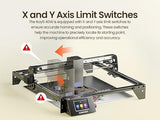 LONGER RAY5 40000mW Laser Engraver with Air Assist,3.5” Color Touch Screen, App Offline Control, High-Precision Laser Cutter for Wood, Metal, Acrylic, Tumblers & Cylindrical Objects Longer