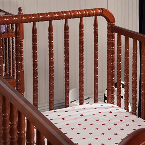 DaVinci Jenny Lind 3-in-1 Convertible Crib in Rich Cherry, Removable Wheels, Greenguard Gold Certified DaVinci
