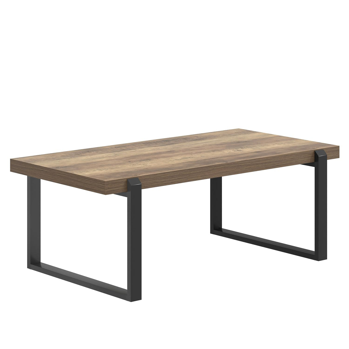 FOLUBAN Coffee Table, Modern Rustic Wood and Metal Center Table, Industrial Cocktail Tea Table for Living Room, Oak, 44 Inch FOLUBAN