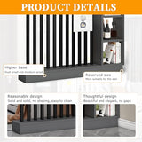 Modern Room Divider with Shelves,Wall Room Divider Screen with Storage Cabinet, Wall Divider for Room Separation, for Home Office Decorative HSHBDDM