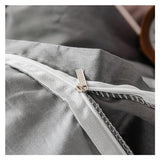 YUSIWOAL Fashion Duvet Cover Sets Cotton Gray Quilt Cover Single Double Queen Bedding Sets 4pcs Pillowcase Boys Solid Comforter Cover Sets,Summer Duvet Cover sets(Gr?,Queen) YUSIWOAL