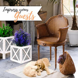 Autumn Alley Farmhouse Front Porch Planters Set of 2 Stand with Galvanized Corrugated Metal Planters for Outdoors/Indoors - Rustic Wood Square Planters Box on Legs – Charming Farmhouse Décor, White Autumn Alley