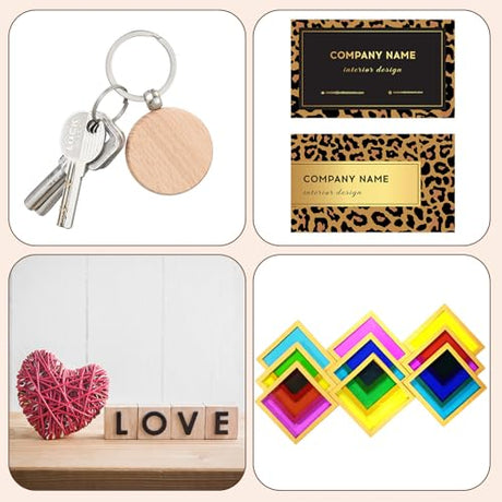 Tondiamo 76 Pcs Laser Material Explore Kit for Laser Engraving Materials Accessories Including Wood, Metal, PU Leather, PVC Materials for Laser Engraver Crafting Supplies Tondiamo