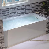 WOODBRIDGE 60" Acrylic Rectangular Alcove Soaking Bathtub in White with Right Drain, Brushed Nickel Pop-Up Drain Included BA6030R WOODBRIDGE