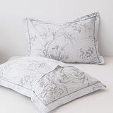 ALEISSEL 100% Natural Cotton 3pcs Floral Duvet Cover Sets-Grayish White Duvet Cover with Gray Luxurious Flowers & Branches Pattern,Botanical Comforter Cover Sets with Button Closure(King,Botanical ALEISSEL