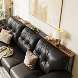 Huuger Narrow Sofa Table with 2 Power Outlets, 86.6-110.2 Inch Adjustable Length, Behind the Couch Table with USB-C Port, Long Entryway Console Table, Anti-tip Kit, for Living Room, Rustic Brown Huuger