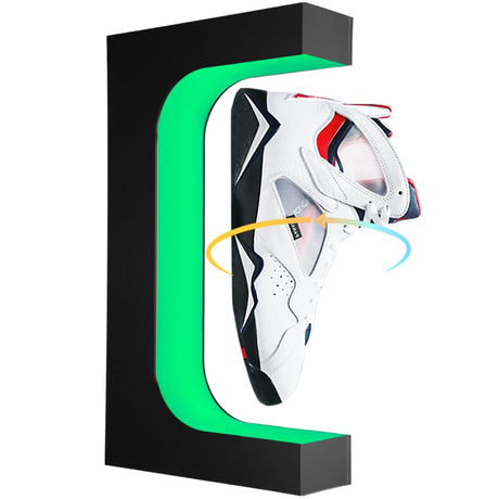 UVEHAS Levitating Shoe Display Stand 16 Colors LED Light Magnetic Levitation Sneaker Stand with Remote Rotating Floating Shoes Rack for Shoes Collectors Store Advertising Exhibition Home Decor UVEHAS