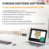 Ricoma EM-1010 Commercial Embroidery Machine for Small Business, 10-Needle, 10.1" Touchscreen, Automatic thread trimmer, 3D Cap/Flat/T-Shirt/Fabric Embroidery, Not Including Steel Stand