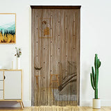 YaoYue Beaded Curtain Door String Curtains for Doorway Tassels Beads Hanging Fringe Hippie Room Divider Window Hallway Entrance Wall Closet Bedroom Privacy Decor (39×79in/100×200cm, Coffee) YaoYue