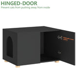 amunrbrek Cat Litter Box Enclosure, Litter Box Furniture, Stylish Modern Litter Box Cabinet, Wooden Cat House, End Table, Nightstand, Black amunrbrek