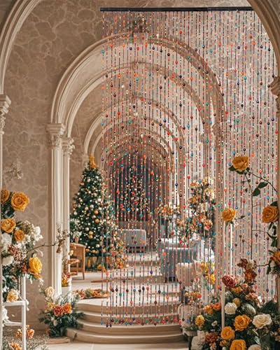 Erfolkerz 38 Strands Beaded Curtain for Doorways -35.4"x79"- Handmade Natural Beaded Curtains，Boho Doorway Wood and Bamboo Bead Curtain-As Insect Screen/Room Divider Erfolkerz