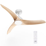 TAVZAKE Ceiling Fans with Lights, 42 inch Low Profile Ceiling Fan with Light and Remote, Flush Mount, LED Dimmable, 6 Speeds, Quiet Reversible Motor, Modern Ceiling Fan with Light for Bedroom (Wood) TAVZAKE