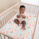The Peanutshell Baby Crib Bedding Set for Girls - 3 Pieces - Newborn, Infant & Toddler Bed - Pink Baby Blanket Set with Fitted Crib Sheet, Dust Ruffle - Wildflower Boho Floral Girl Nursery Décor The Peanutshell