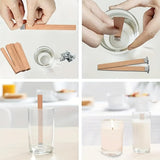 Wood Wicks for Candles Making,50pcs Wooden Candle Wicks,50pcs Wick Stickers,for Soy Wax, Beeswax, Coconut Wax - DIY Candle Making Supplies for Beginners & Professionals Blingfun