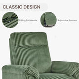 KISLOT Swivel Rocker Recliner for Adults, Corduroy 360 Degree Swivel Glider Recliner Manual 3-Position Adjustable Easy Assembly for Small Space Living Room Nursery Bedroom