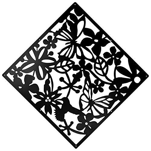 ANMINY 24 PCS Hanging Room Divider Flower Carving Pattern Panels Decorative Wall Screen Panel Hollow Out Design for Living Dining Room Kitchen Bedroom Office Bar Restaurant Home Hotel Decor - Black ANMINY