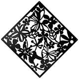 ANMINY 24 PCS Hanging Room Divider Flower Carving Pattern Panels Decorative Wall Screen Panel Hollow Out Design for Living Dining Room Kitchen Bedroom Office Bar Restaurant Home Hotel Decor - Black ANMINY