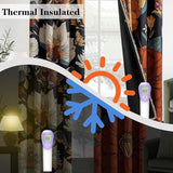 Tyrot 100% Blackout Black Boho Floral Curtains 108 Inches Extra Long for Bedroom Mid Century Botanical Black Out Curtains Room Darkening Grommet Top Thermal Insulated Window Drapes 2 Panels,52Wx108L Tyrot