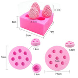 3Pcs/Set 3D Mini Strawberry, Raspberry & Blueberry Silicone Fondant Molds Soap Candle Mulberry Wax Melts Molds Berries Chocolate Candy Mold for Cake Cupcake Topper Decoration HiParty