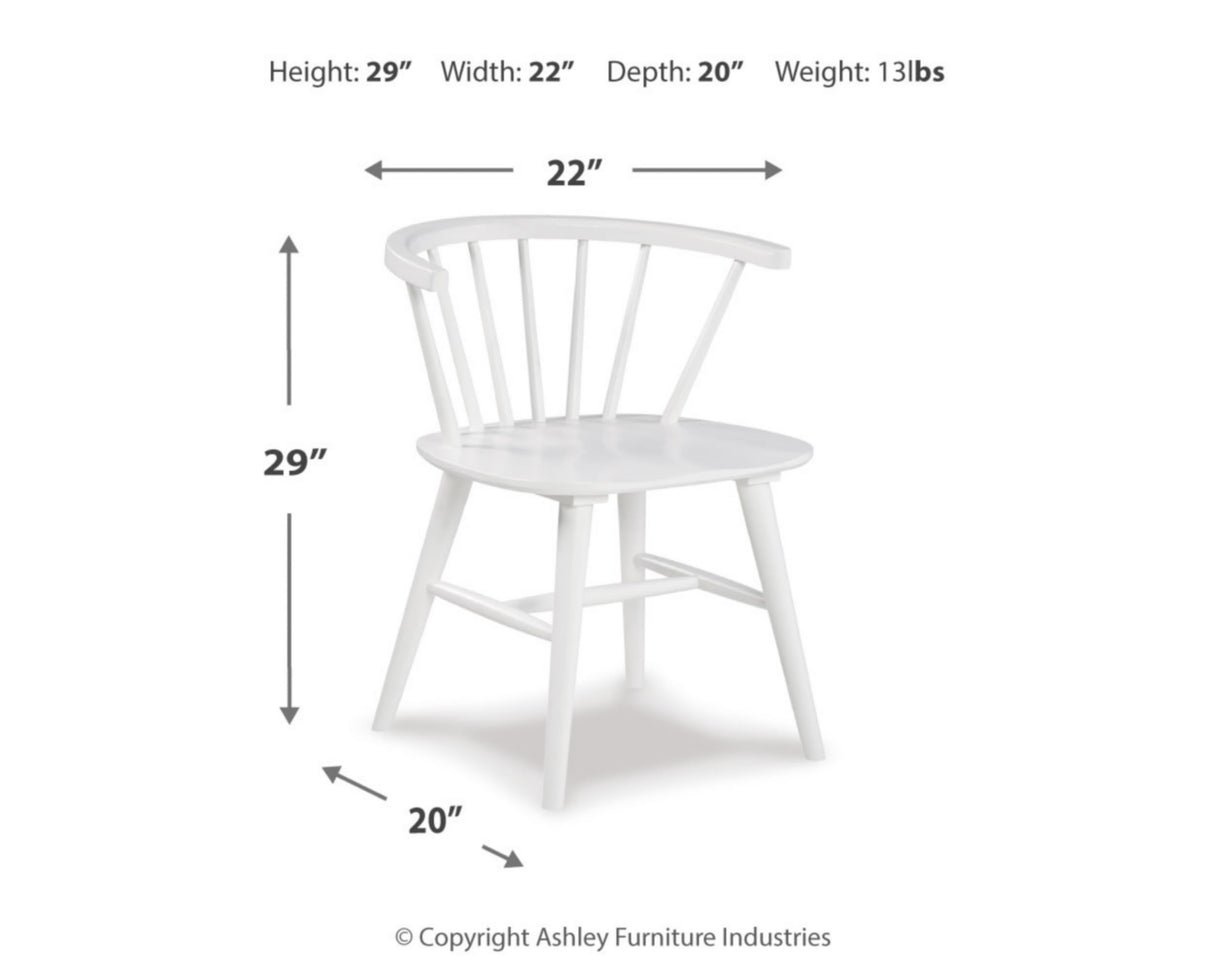 Signature Design by Ashley Grannen Modern 18" Spindle Back Dining Chair, 2 Count, White Signature Design by Ashley