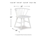 Signature Design by Ashley Grannen Modern 18" Spindle Back Dining Chair, 2 Count, White Signature Design by Ashley