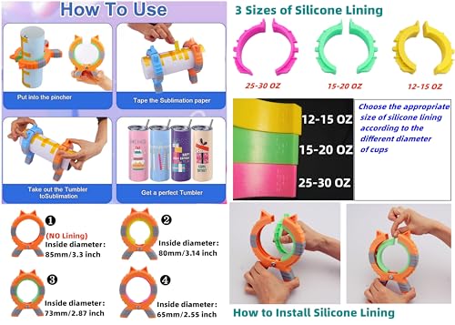 𝑷𝒆𝒓𝒇𝒆𝒄𝒕 𝑻𝒖𝒎𝒃𝒍𝒆𝒓 𝑪𝒍𝒂𝒎𝒑,Sublimation Blanks Tumbler Clamp Tool, for 20oz 30oz Sublimation Blanks, Heat Resistant Gloves, Heat Tape Sublimation, Heat Tape Dispenser Sublimation Kit AFW